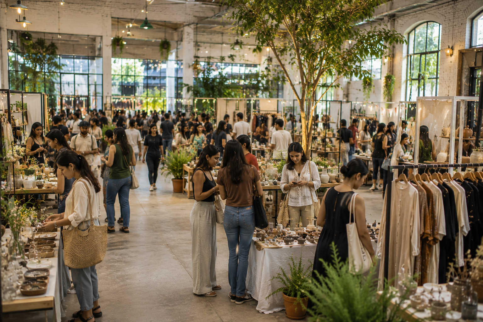 A bright, spacious pop-up event with thoughtfully curated stalls